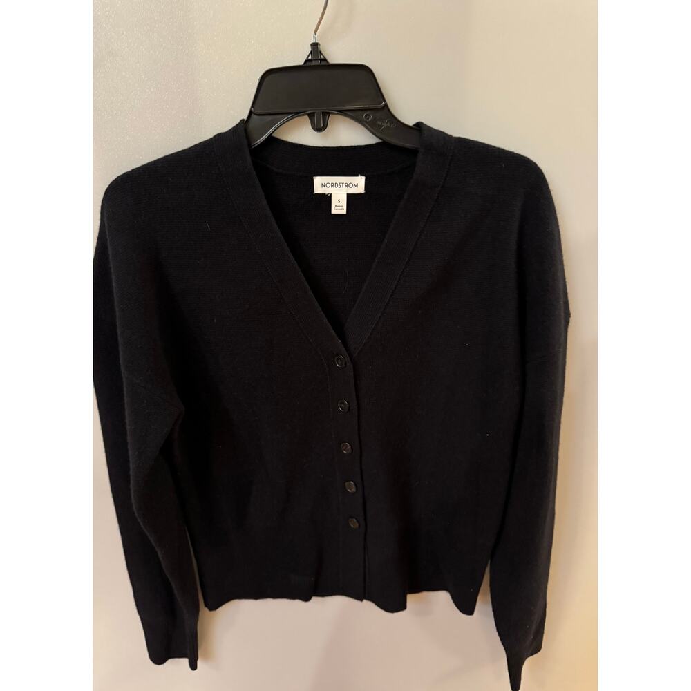 Nordstrom Wool & Cashmere Blend V-Neck Sweater - Small - Picture 5 of 8